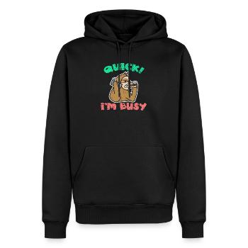 Relax Funny Statement I Don't Care Attitude - Men’s Premium Organic Hoodie - black - Front - Nico (187cm)