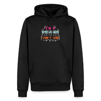 Attitude Statement Je m’en fous Chill - Sweat à capuche Premium bio Homme - noir - Devant - Nico (187cm)