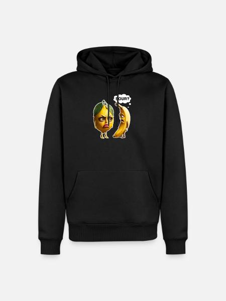 Zitrone vs Banane: Streit im Obstkorb - Männer Premium Bio Hoodie - Schwarz
