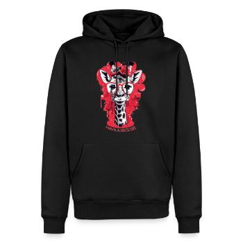 Süße Giraffe mit Brille - Männer Premium Bio Hoodie - Schwarz - Vorne - Nico (187cm)