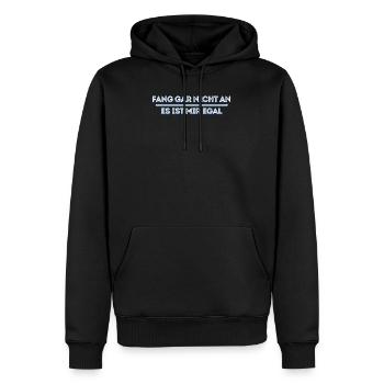 Je ne me soucie pas des dictons drôles, de l’attitude, de l’indifférence - Sweat à capuche Premium bio Homme - noir - Devant - Nico (187cm)