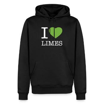 J’ADORE LES CITRONS VERTS - Sweat à capuche Premium bio Homme - noir - Devant - Nico (187cm)