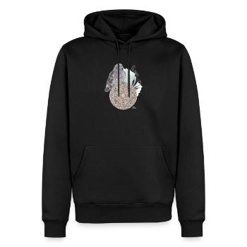 Veganuary 2024 Stadttaube - Männer Premium Bio Hoodie - Schwarz - Vorne - Nico (187cm)