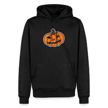 Maquette amusante de citrouille d’Halloween - Sweat à capuche Premium bio Homme - noir - Devant - Nico (187cm)
