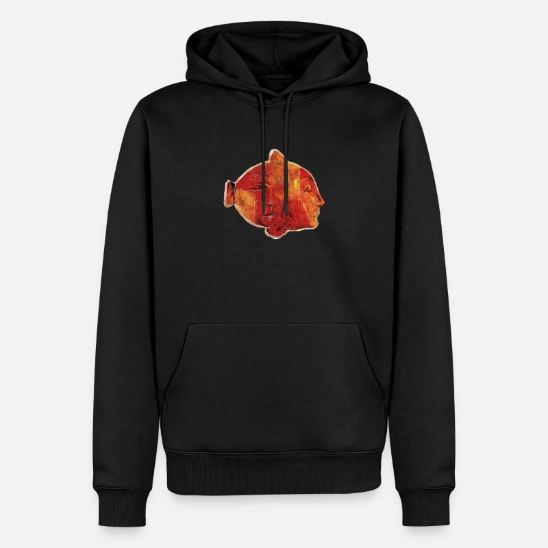 FISCH - Männer Premium Bio Hoodie - Schwarz