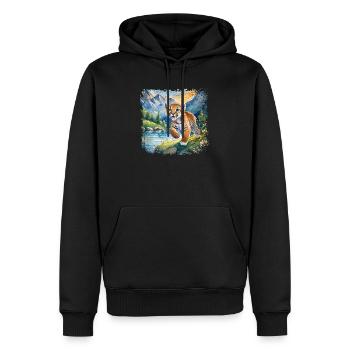 Mignon jeune tigre | Style de livre pour enfants - Sweat à capuche Premium bio Homme - noir - Devant - Nico (187cm)