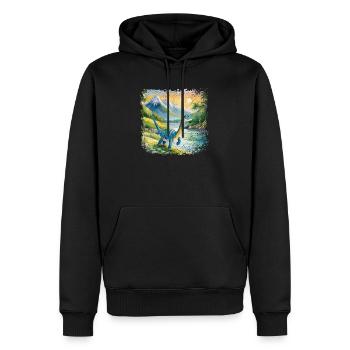 Niedlicher junger Thesaurus Kinderbuchstil Aquarel - Männer Premium Bio Hoodie - Schwarz - Vorne - Nico (187cm)