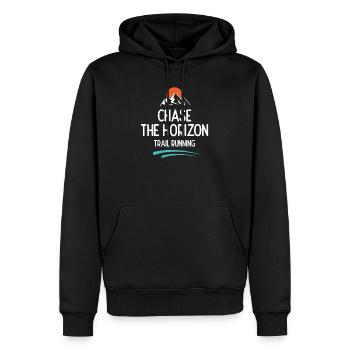 Trailrunning - Jagd auf den Horizont - Männer Premium Bio Hoodie - Schwarz - Vorne - Nico (187cm)