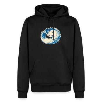 Renard Blanc - Sweat à capuche Premium bio Homme - noir - Devant - Nico (187cm)