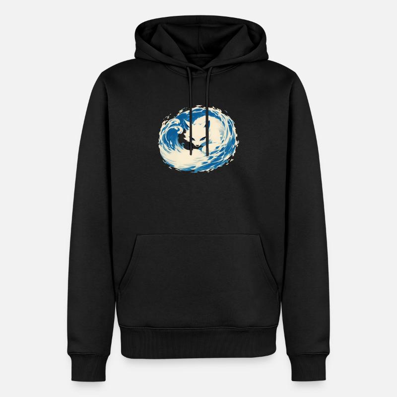 Polarfuchs - Männer Premium Bio Hoodie - Schwarz