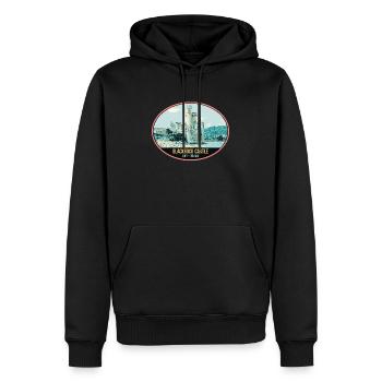 Illustration Blackrock Castle, Cork, Irland - Männer Premium Bio Hoodie - Schwarz - Vorne - Nico (187cm)