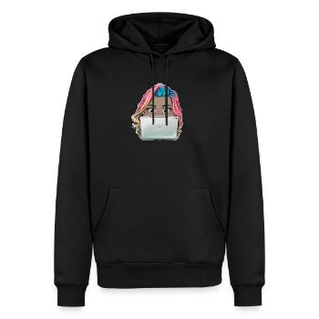 Vibrant Reva Prisma working Girl Design - Men’s Premium Organic Hoodie - black - Front - Nico (187cm)