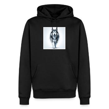 Husky - Men’s Premium Organic Hoodie - black - Front - Nico (187cm)