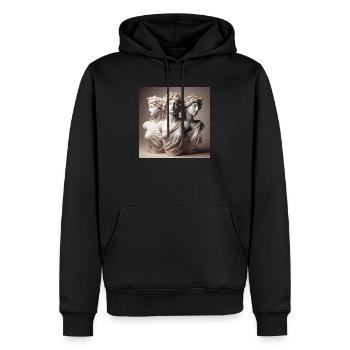 Sculptures grecques - Sweat à capuche Premium bio Homme - noir - Devant - Nico (187cm)