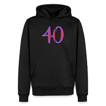 40 - Sweat à capuche Premium bio Homme - noir - Devant - Nico (187cm)