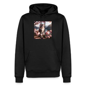 Chiot Maine Coon Chat - Sweat à capuche Premium bio Homme - noir - Devant - Nico (187cm)