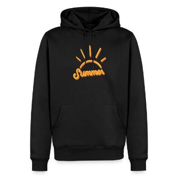 Sommer - Été - Sweat à capuche Premium bio Homme - noir - Devant - Nico (187cm)