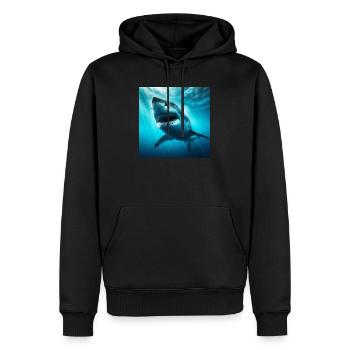 Weißer Hai - Männer Premium Bio Hoodie - Schwarz - Vorne - Nico (187cm)
