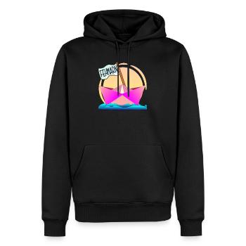 FEHMARN OSTSEEINSEL BOOTFAHREN - Männer Premium Bio Hoodie - Schwarz - Vorne - Nico (187cm)