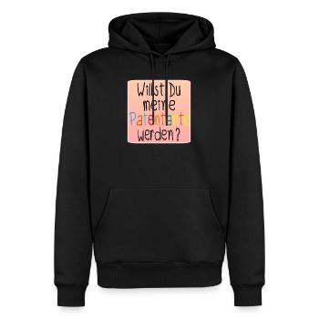 Willst Du meine Patentante werden - Baby Taufe - Männer Premium Bio Hoodie - Schwarz - Vorne - Nico (187cm)