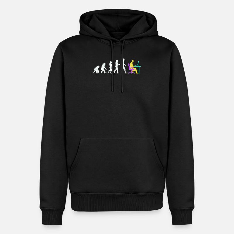 Développeur Evolution Computergeek Open Source - Sweat à capuche Premium bio Homme - noir