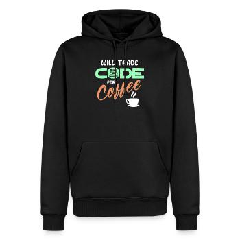 Programmeur, Développeur, Instruction de code, Ordinateur - Sweat à capuche Premium bio Homme - noir - Devant - Nico (187cm)