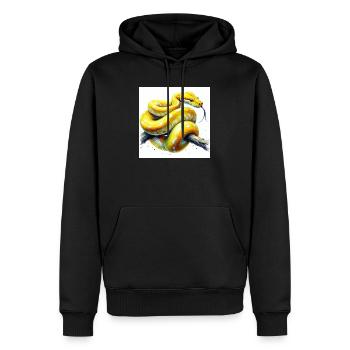 Gelbe Python - Männer Premium Bio Hoodie - Schwarz - Vorne - Nico (187cm)