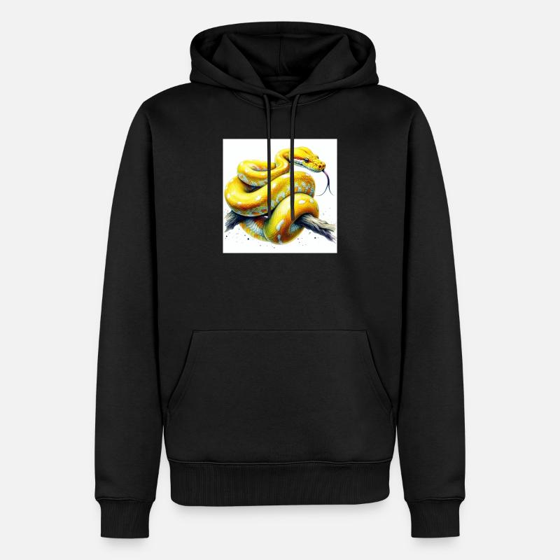 Yellow python - Men’s Premium Organic Hoodie - black