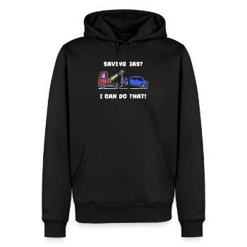 Car Statement Refueling Energy Storage Electricity - Men’s Premium Organic Hoodie - black - Front - Nico (187cm)