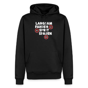 Gas Station Energy Refueling Statement Electricity Drive - Men’s Premium Organic Hoodie - black - Front - Nico (187cm)