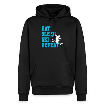 Schifahren Statement Schispringen Wintersport Kalt - Männer Premium Bio Hoodie - Schwarz - Vorne - Nico (187cm)