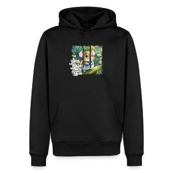 Was Du hast können viele haben - Maus Poster - Männer Premium Bio Hoodie - Schwarz - Vorne - Nico (187cm)