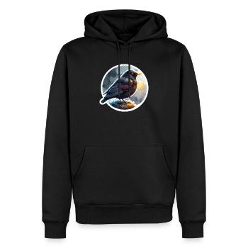 Amsel - Männer Premium Bio Hoodie - Schwarz - Vorne - Nico (187cm)