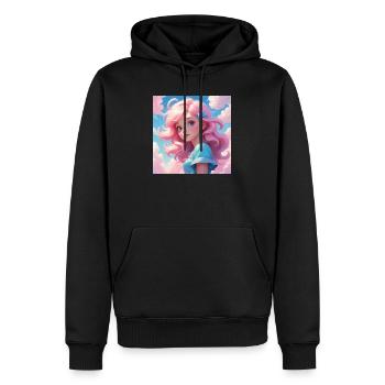 Fille - Sweat à capuche Premium bio Homme - noir - Devant - Nico (187cm)