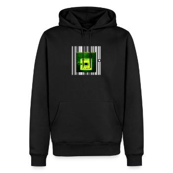 SPOT - GUDE - Männer Premium Bio Hoodie - Schwarz - Vorne - Nico (187cm)