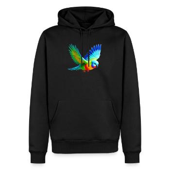 Perruche arc-en-ciel (03) - Sweat à capuche Premium bio Homme - noir - Devant - Nico (187cm)