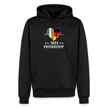 L'Irlande et l'Allemagne : amitié à 100 % - Sweat à capuche Premium bio Homme - noir - Devant - Nico (187cm)