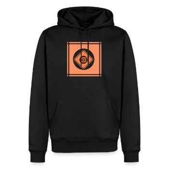 Geometrische Farbenspiele  - Männer Premium Bio Hoodie - Schwarz - Vorne - Nico (187cm)