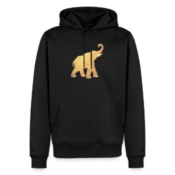 Yoga Éléphant Inde Or Luxe Médiation Énergie - Sweat à capuche Premium bio Homme - noir - Devant - Nico (187cm)