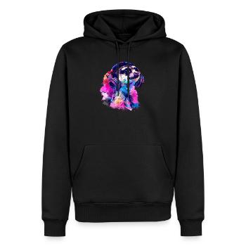 Meerkat Erdhündchen Scharrtier mit Headphones - Sweat à capuche Premium bio Homme - noir - Devant - Nico (187cm)