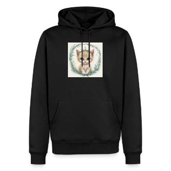chaton - Sweat à capuche Premium bio Homme - noir - Devant - Nico (187cm)