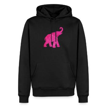 Yoga pink Elefant Meditation Energie Mandala Deko - Männer Premium Bio Hoodie - Schwarz - Vorne - Nico (187cm)