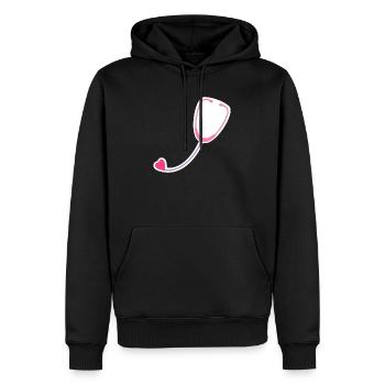 Farbiges Stethoskop - Männer Premium Bio Hoodie - Schwarz - Vorne - Nico (187cm)