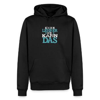 Ich bin Lehrer, Ich kann das - Männer Premium Bio Hoodie - Schwarz - Vorne - Nico (187cm)