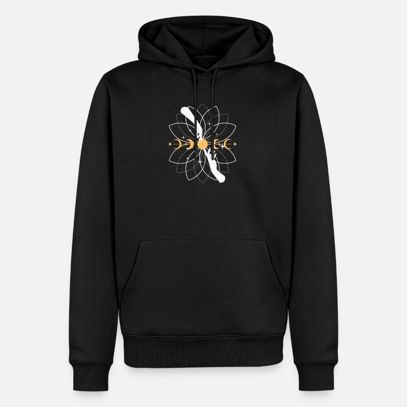 Mandala de Koi Céleste - Sweat à capuche Premium bio Homme - noir