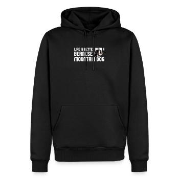 Bouvier bernois - Sweat à capuche Premium bio Homme - noir - Devant - Nico (187cm)