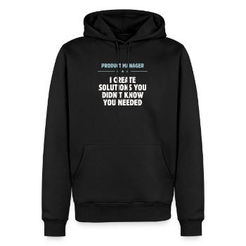 Product Manager - Solutions - Männer Premium Bio Hoodie - Schwarz - Vorne - Nico (187cm)