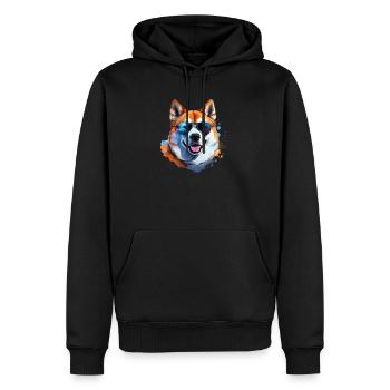 Akita Inu avec lunettes de soleil - Sweat à capuche Premium bio Homme - noir - Devant - Nico (187cm)