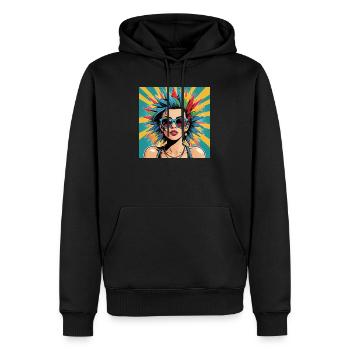 Punk Girl Nancy mit Sonnenbrille Rock HipHop Musik - Männer Premium Bio Hoodie - Schwarz - Vorne - Nico (187cm)