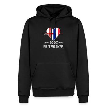 L'Angleterre et la France : une amitié à 100 % - Sweat à capuche Premium bio Homme - noir - Devant - Nico (187cm)